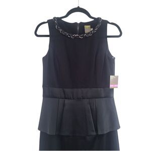 Taylor Black Dress with Embellished Neckline Size 6